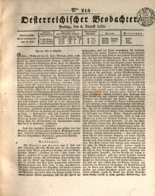 Der Oesterreichische Beobachter Freitag 2. August 1833
