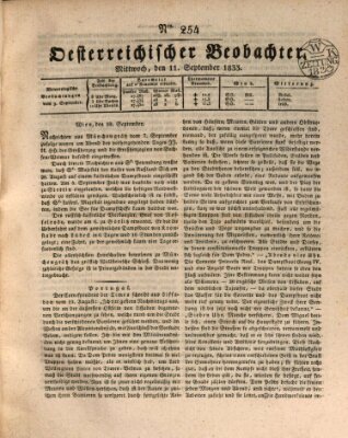 Der Oesterreichische Beobachter Mittwoch 11. September 1833