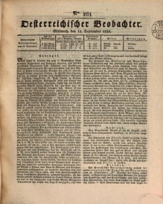 Der Oesterreichische Beobachter Mittwoch 18. September 1833