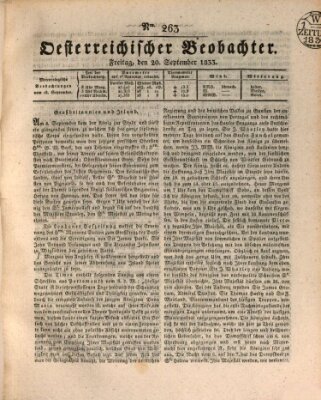 Der Oesterreichische Beobachter Freitag 20. September 1833