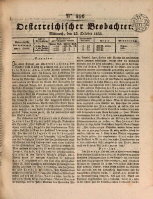 Der Oesterreichische Beobachter Mittwoch 23. Oktober 1833