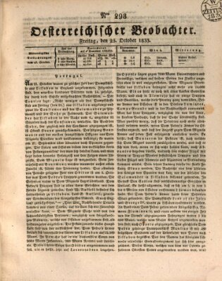 Der Oesterreichische Beobachter Freitag 25. Oktober 1833