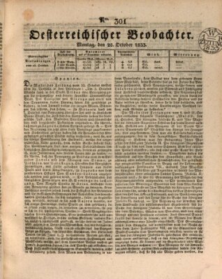 Der Oesterreichische Beobachter Montag 28. Oktober 1833