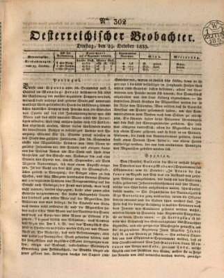 Der Oesterreichische Beobachter Dienstag 29. Oktober 1833