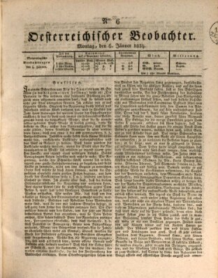 Der Oesterreichische Beobachter Montag 6. Januar 1834