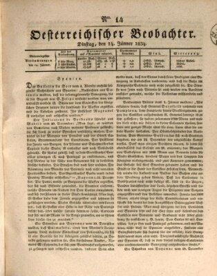 Der Oesterreichische Beobachter Dienstag 14. Januar 1834