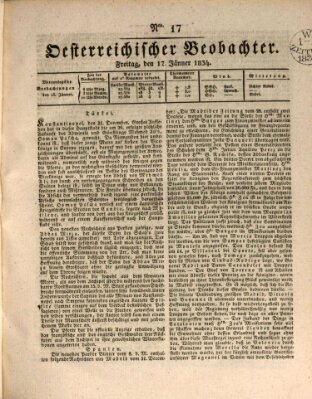 Der Oesterreichische Beobachter Freitag 17. Januar 1834