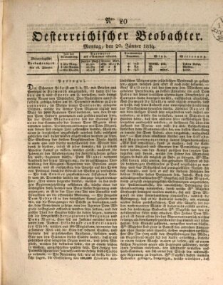 Der Oesterreichische Beobachter Montag 20. Januar 1834