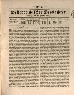 Der Oesterreichische Beobachter Dienstag 21. Januar 1834