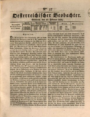 Der Oesterreichische Beobachter Mittwoch 26. Februar 1834