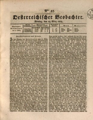 Der Oesterreichische Beobachter Montag 24. März 1834