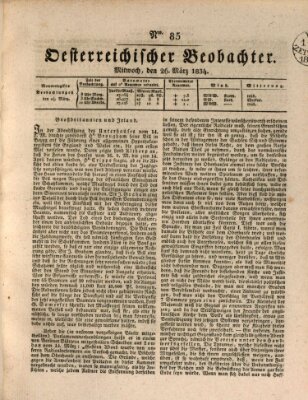 Der Oesterreichische Beobachter Mittwoch 26. März 1834