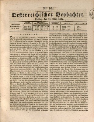 Der Oesterreichische Beobachter Freitag 11. April 1834