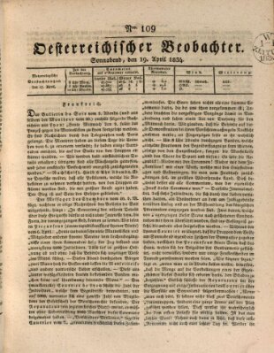 Der Oesterreichische Beobachter Samstag 19. April 1834