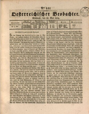 Der Oesterreichische Beobachter Mittwoch 21. Mai 1834