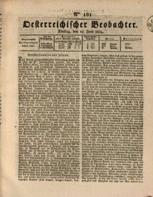 Der Oesterreichische Beobachter Dienstag 10. Juni 1834