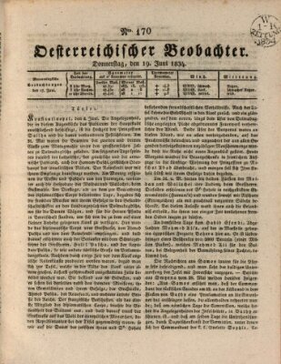 Der Oesterreichische Beobachter Donnerstag 19. Juni 1834