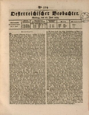 Der Oesterreichische Beobachter Montag 23. Juni 1834