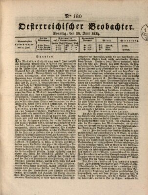 Der Oesterreichische Beobachter Sonntag 29. Juni 1834