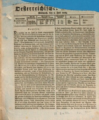 Der Oesterreichische Beobachter Mittwoch 2. Juli 1834