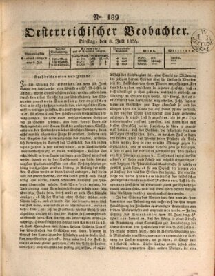 Der Oesterreichische Beobachter Dienstag 8. Juli 1834