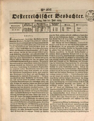 Der Oesterreichische Beobachter Freitag 25. Juli 1834