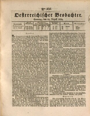 Der Oesterreichische Beobachter Sonntag 24. August 1834