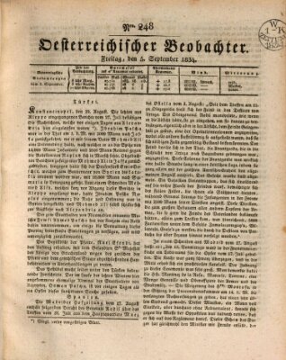 Der Oesterreichische Beobachter Freitag 5. September 1834