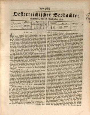 Der Oesterreichische Beobachter Mittwoch 17. September 1834