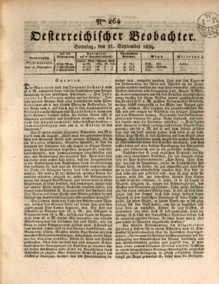 Der Oesterreichische Beobachter Sonntag 21. September 1834