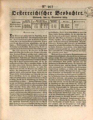 Der Oesterreichische Beobachter Mittwoch 24. September 1834