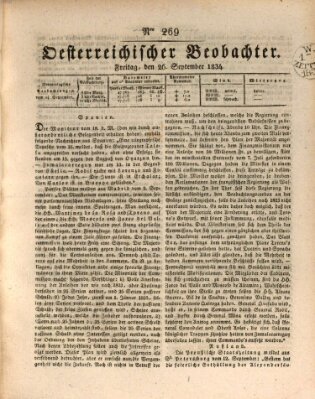 Der Oesterreichische Beobachter Freitag 26. September 1834