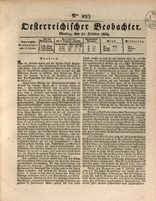 Der Oesterreichische Beobachter Montag 20. Oktober 1834