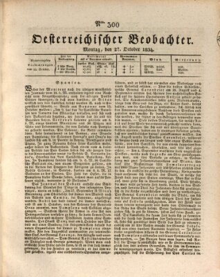 Der Oesterreichische Beobachter Montag 27. Oktober 1834