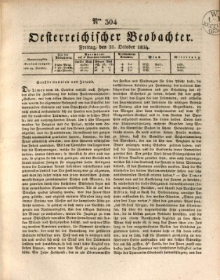 Der Oesterreichische Beobachter Freitag 31. Oktober 1834