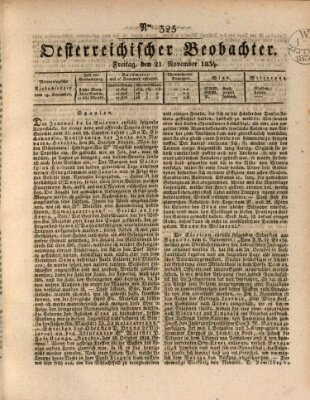 Der Oesterreichische Beobachter Freitag 21. November 1834