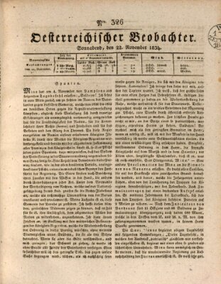 Der Oesterreichische Beobachter Samstag 22. November 1834