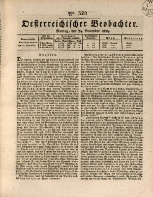 Der Oesterreichische Beobachter Montag 24. November 1834