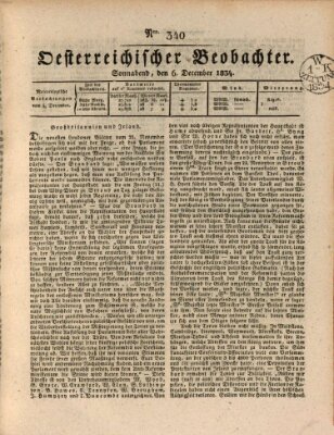 Der Oesterreichische Beobachter Samstag 6. Dezember 1834