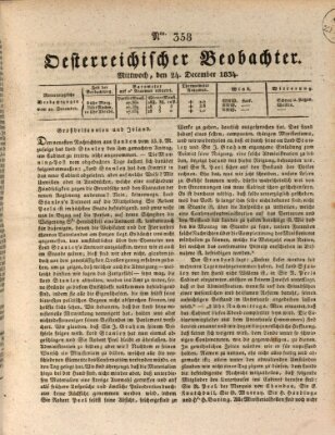 Der Oesterreichische Beobachter Mittwoch 24. Dezember 1834