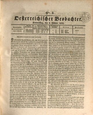 Der Oesterreichische Beobachter Donnerstag 8. Januar 1835