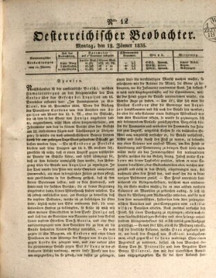 Der Oesterreichische Beobachter Montag 12. Januar 1835