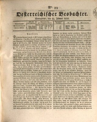 Der Oesterreichische Beobachter Samstag 24. Januar 1835