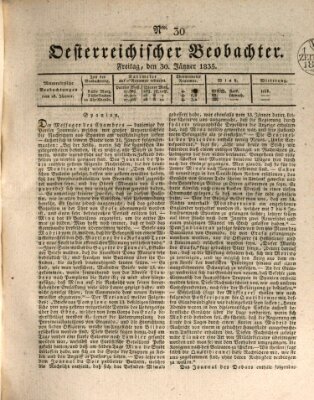 Der Oesterreichische Beobachter Freitag 30. Januar 1835