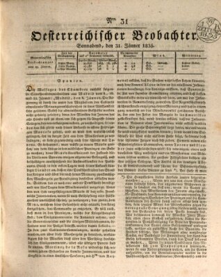 Der Oesterreichische Beobachter Samstag 31. Januar 1835