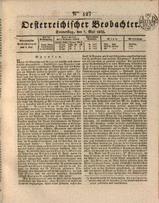 Der Oesterreichische Beobachter Donnerstag 7. Mai 1835