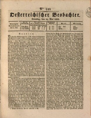 Der Oesterreichische Beobachter Sonntag 24. Mai 1835