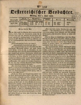 Der Oesterreichische Beobachter Montag 1. Juni 1835