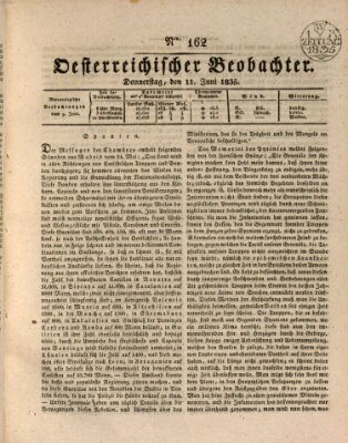 Der Oesterreichische Beobachter Donnerstag 11. Juni 1835