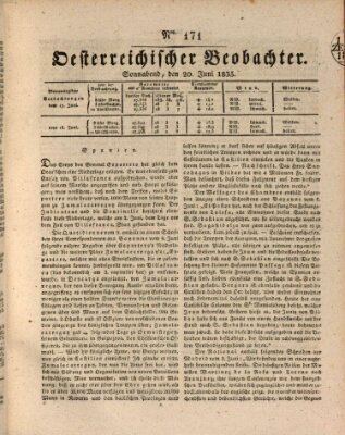 Der Oesterreichische Beobachter Samstag 20. Juni 1835